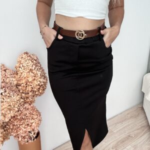 SPÓDNICA CZARNA + PASEK GRATIS!