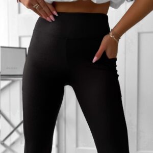 LEGGINSY CZARNE Z WYSOKIM STANEM